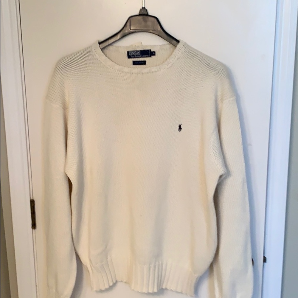 NWT: XL White 100% Cotton Ralph Lauren Sweater
